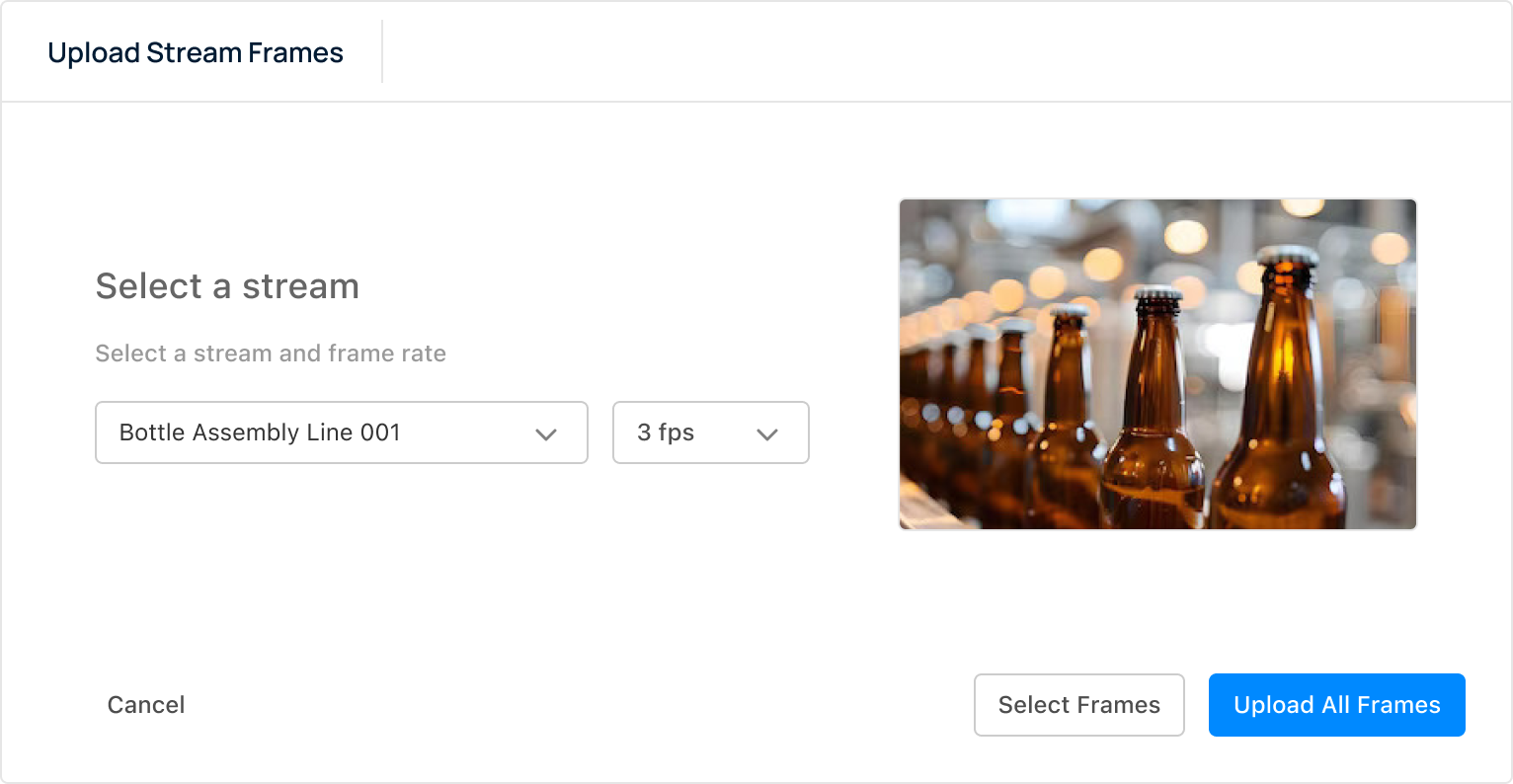 Matroid studio upload stream frames design.