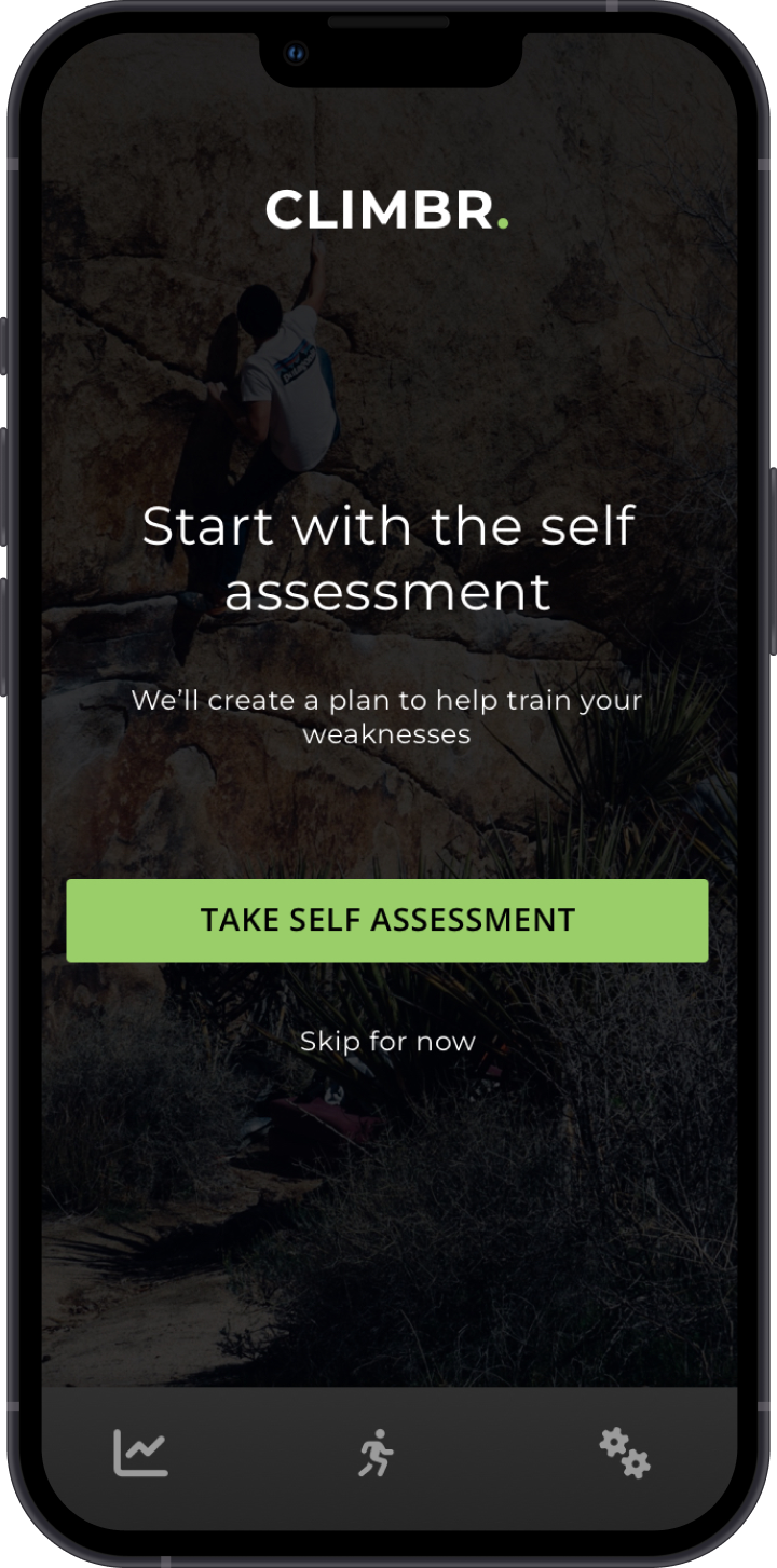 Climber mobile application assessment design.