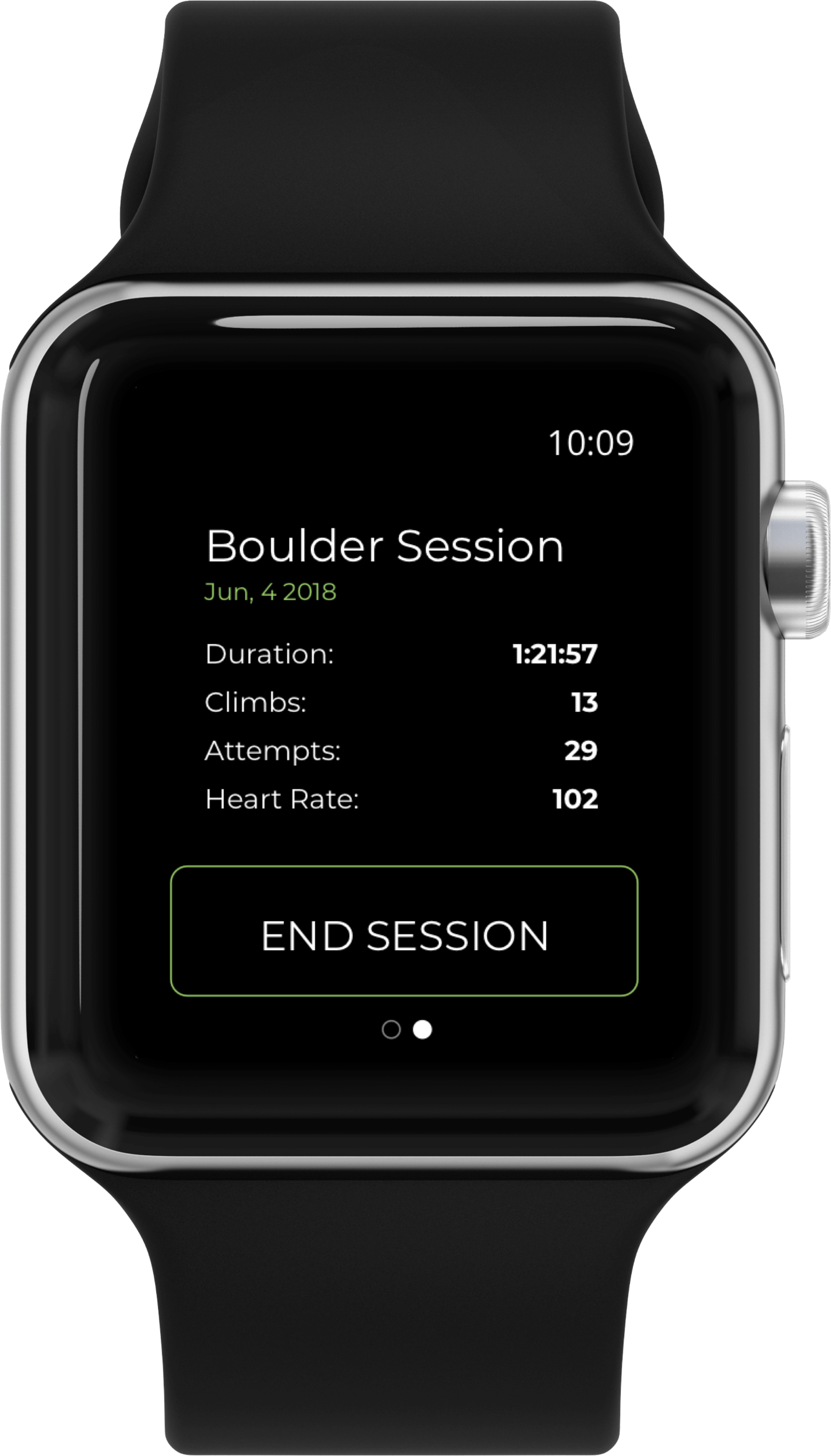 Climber wearable log session climbing results design.